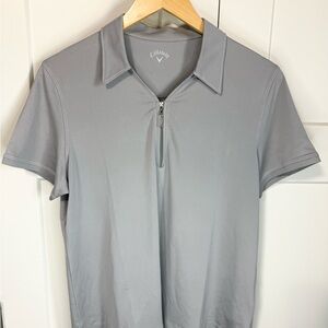 Callaway Golf Performance Quarter Zip Polo Short Gray Size Large